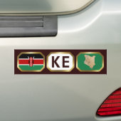 Kenia Flag Map Code Bumpersticker (Op auto)