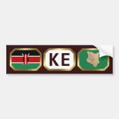 Kenia Flag Map Code Bumpersticker (Voorkant)