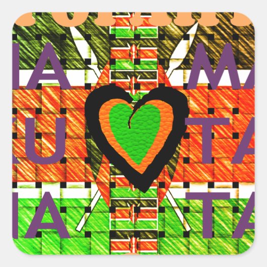 Kenia: Heel Afrika in één land - geweven vlag Vierkante Sticker (Voorkant)