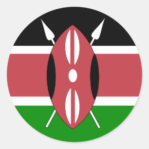 Kenia Hoge kwaliteit vlag Ronde Sticker