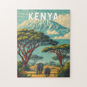 Kenia Illustratie Reis Kunst Vintage Legpuzzel