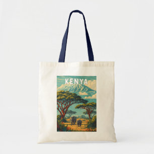Kenia Illustratie Reis Kunst Vintage Tote Bag