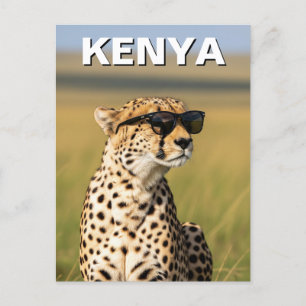Kenia Masai Mara Cheetah met zonnebril Briefkaart
