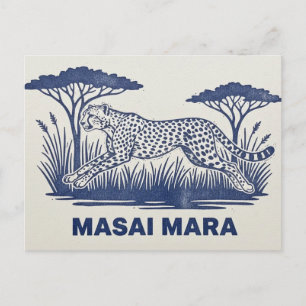 Kenia Masai Mara Jachtluipaard met zonnebril Briefkaart