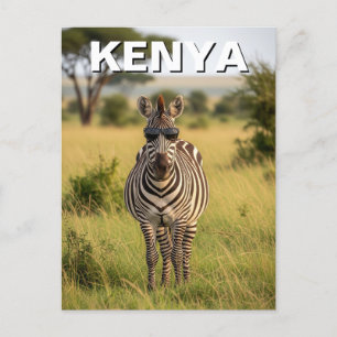 Kenia Masai Mara Zebra met zonnebril Briefkaart