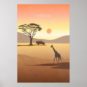 Kenia Minimale Reisposter Poster
