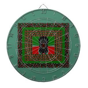 Kenia Mooie rug rood groen etnische harten tribal Dartbord