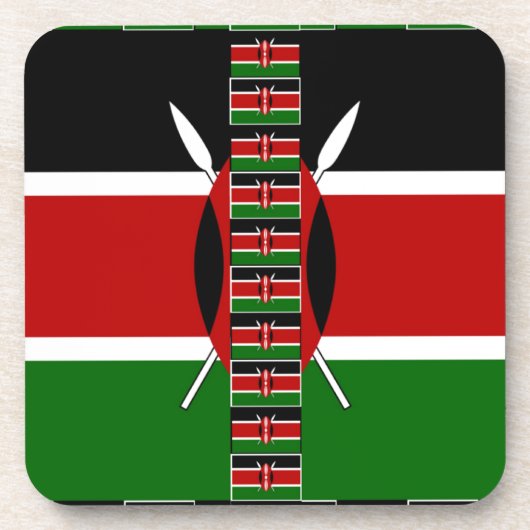 Kenia Naadloze Miniatuur Vlaggen Grens Lijsten Art Bier Onderzetter (Voorkant)