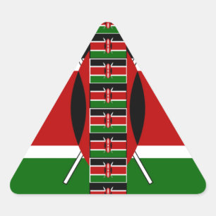 Kenia Naadloze Miniatuur Vlaggen Grens Lijsten Art Driehoek Sticker