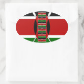 Kenia Naadloze Miniatuur Vlaggen Grens Lijsten Art Ovale Sticker (Tas)