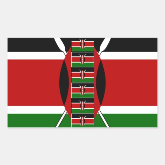 Kenia Naadloze Miniatuur Vlaggen Grens Lijsten Art Rechthoekige Sticker (Voorkant)