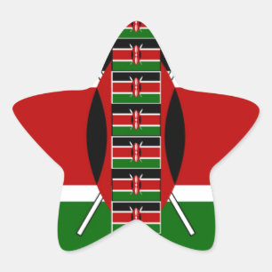 Kenia Naadloze Miniatuur Vlaggen Grens Lijsten Art Ster Sticker