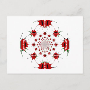 Kenia Nationaal Vlaggenschild Kaleidoscoop Patroon Briefkaart