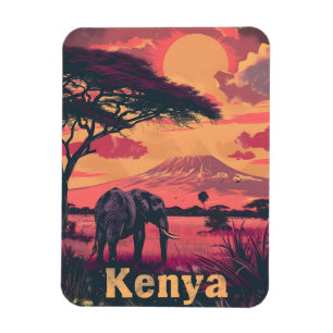 Kenia Olifant Sunset Magneet