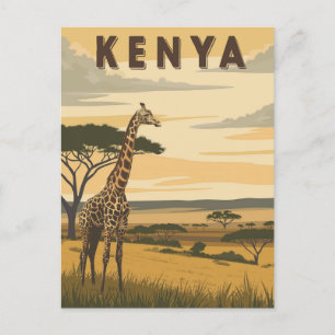  Kenia Reizen - Afrikaanse Giraffe Briefkaart