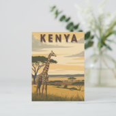  Kenia Reizen - Afrikaanse Giraffe Briefkaart (Staand voorkant)