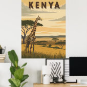 Kenia Reizen - Afrikaanse Giraffe Poster (Thuiskantoor)