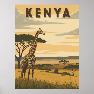  Kenia Reizen - Afrikaanse Giraffe Poster