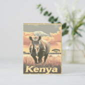 Kenia Rhino  Briefkaart (Staand voorkant)