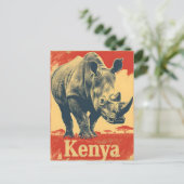  Kenia Rhino Briefkaart (Staand voorkant)