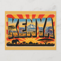 Kenia Savanne Berg Riftvallei Vintage Kunst
