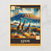 Kenia |  schilderij briefkaart (Voorkant)