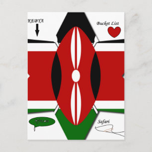 Kenia Star nationale safari vlag kleuren emmerlijs Briefkaart