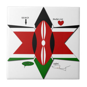 Kenia Star nationale safari vlag kleuren emmerlijs Tegeltje