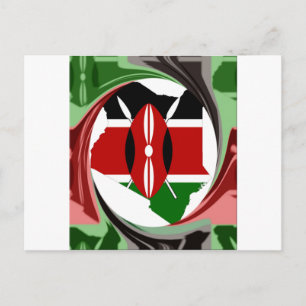 Kenia Viering Kleurrijke Vlag Kaart Vector Kunstwe