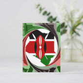 Kenia Viering Kleurrijke Vlag Kaart Vector Kunstwe (Staand voorkant)