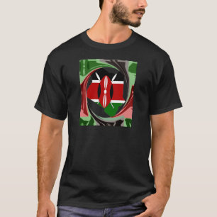 Kenia Viering Kleurrijke Vlag Kaart Vector Kunstwe T-shirt