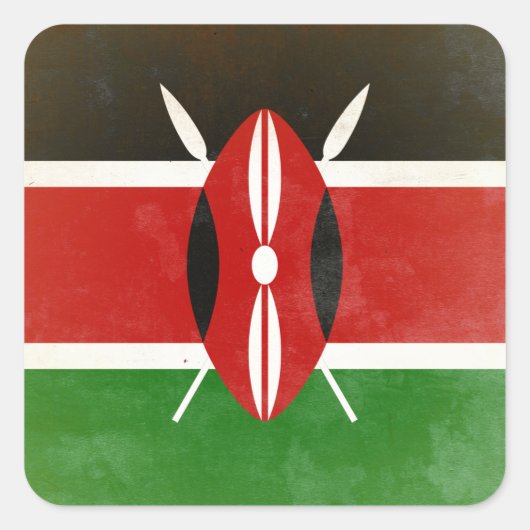 Kenia Vierkante Sticker (Voorkant)
