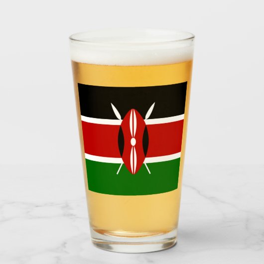 Kenia vlag glas (Voorkant gevuld)