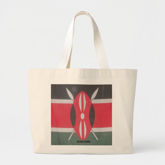 Kenia Vlag Harambe Ontwerp Grote Tote Bag (Voorkant)