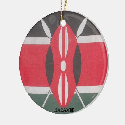 Kenia Vlag Harambe Ontwerp Keramisch Ornament (Links)