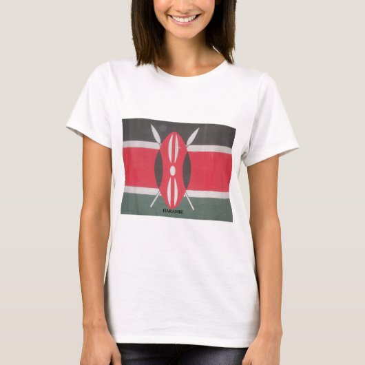  Kenia Vlag Harambe Ontwerp T-shirt (Voorkant)