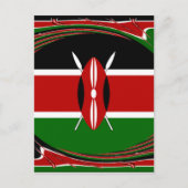 Kenia Vlag Kunst – Patriottisch & Modern Design Briefkaart (Voorkant)
