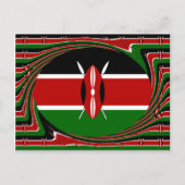 Kenia Vlag Kunst – Patriottisch & Modern Design Briefkaart (Voorkant)