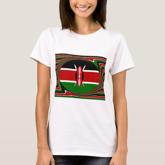 Kenia Vlag Kunst – Patriottisch & Modern Design T-shirt (Voorkant)