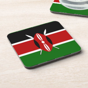 Kenia Vlag: Met Kunstwerk van Miniatuur Vlaggenfra Drankjes Onderzetter
