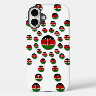 Kenia Vlag Radiaal Patroon: Patriottische Kunst &  iPhone 16 Plus Hoesje