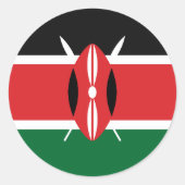 Kenia vlag ronde sticker (Voorkant)