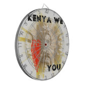 Kenia Wij houden van je Mooi Perspectief Art Desig Dartbord (Voorkant Links)