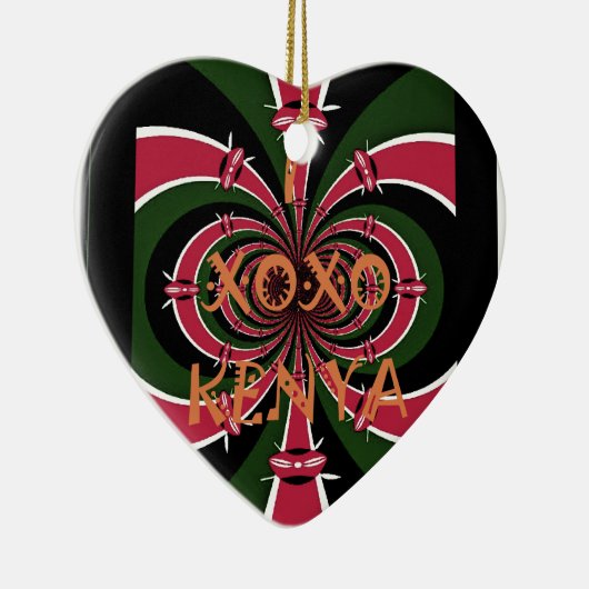 Keniaans reiscadeau – Knuffels & Kusjes Design Keramisch Ornament (Rechts)