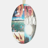 Keniaans tapijt: wildlife, cultuur en kuststrand keramisch ornament (Links)