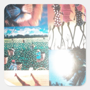 Keniaans tapijt: wildlife, cultuur en kuststrand vierkante sticker