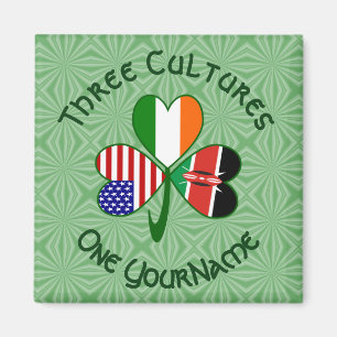 Keniaanse Ierse Amerikaanse Vlaggen Shamrock Uw Na Magneet