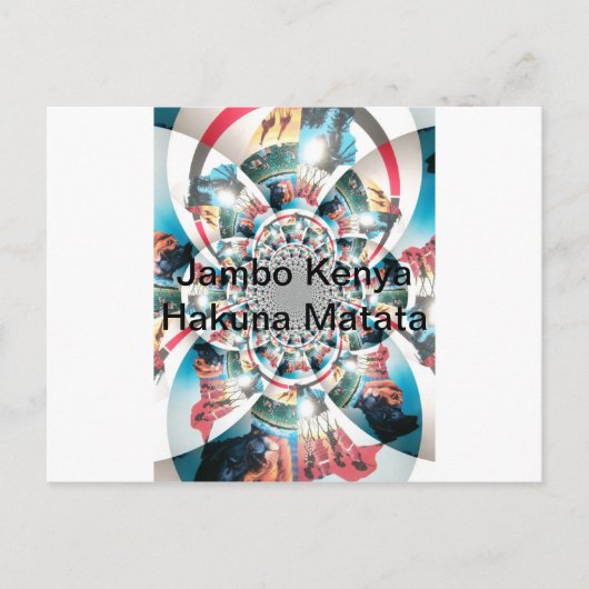 Keniaanse Tapestry Kaleidoscope Art Print Briefkaart (Voorkant)