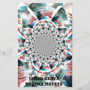 Keniaanse Tapestry Kaleidoscope Art Print Briefpapier