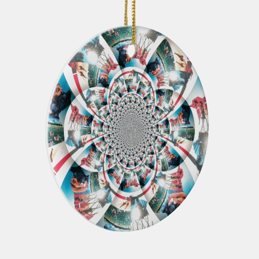 Keniaanse Tapestry Kaleidoscope Art Print Keramisch Ornament (Rechts)